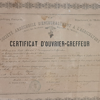 certificat greffeur genealogie